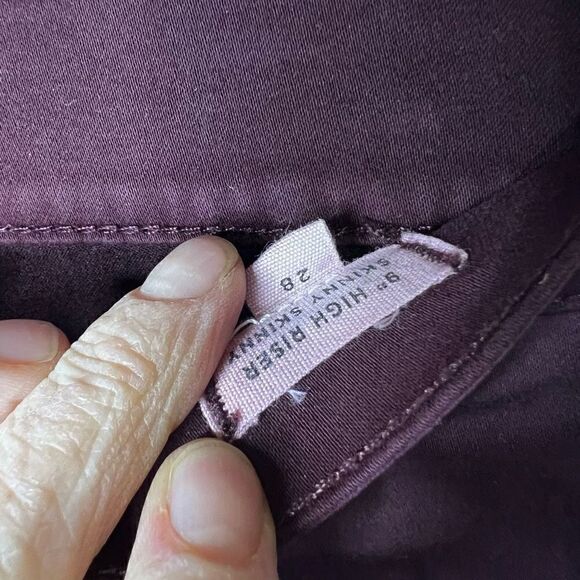 Madewell 9” High Riser Skinny Skinny Burgundy Pants - Picture 2 of 9